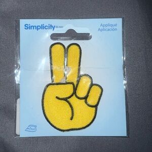Simplicity Yellow Peace Hand Appliqué Patch with Black Outline